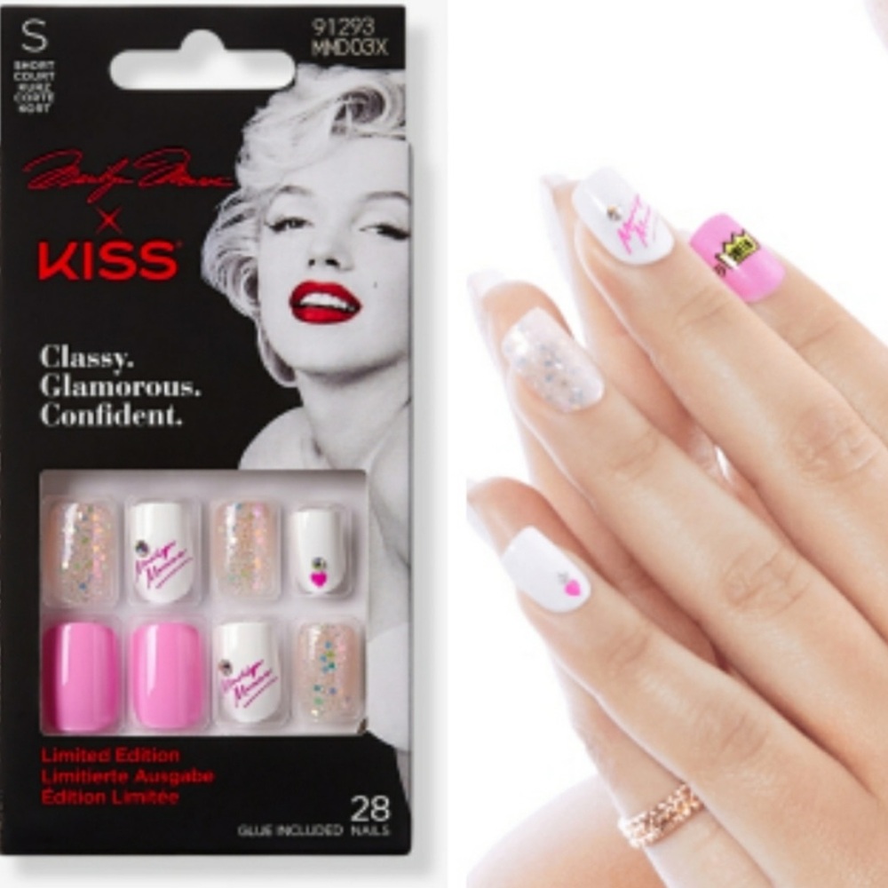 Kiss Marilyn Monroe Signature Series Press On Nails Short 28 count NWT